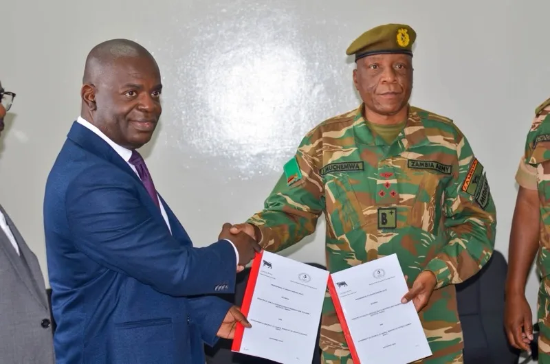 Official MoU signing ceremony between NHRTI Director and Zambia Army Medical Director